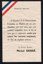 MICHEL DEBRE PROPAGEERT DE ALGERIJNSE OORLOGEN IN 1960, Verzenden, Overige soorten, Overige typen
