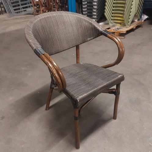 10 horeca terras stoelen alu bamboo textileen + tafels set!, Tuin en Terras, Tuinstoelen, Zo goed als nieuw, Aluminium, Inklapbaar