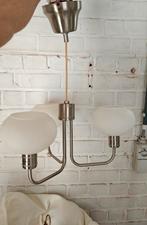 Hanglamp met 3 ovale bollen, Ophalen, Gebruikt, Glas