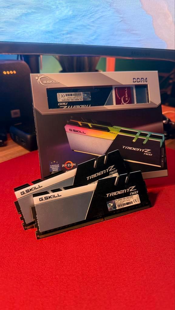 RAM DDR4 16 Go (2x8) 3600 MHz CL16 – G.Skill Trident Z Neo, Computers en Software, RAM geheugen, Gebruikt, Desktop, 16 GB, DDR4
