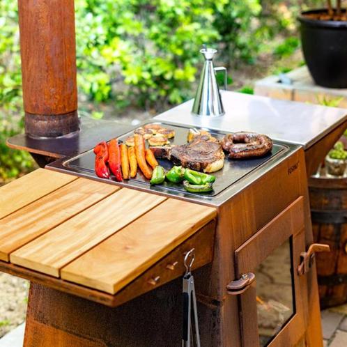 buitenkoken / outdoor cooking Damm met carbonstaal bakplaat, Jardin & Terrasse, Cuisines extérieures, Neuf, Autoportant, Envoi