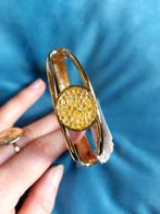Goudkleurige bangle met Swarovski kristallen, Handtassen en Accessoires, Armbanden, Met kristal, Overige materialen, Ophalen of Verzenden