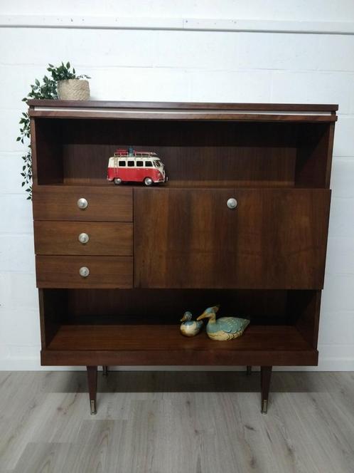 Vintage midcentury wandkast | barkast | highboard retro, Huis en Inrichting, Kasten | Buffetkasten, Ophalen