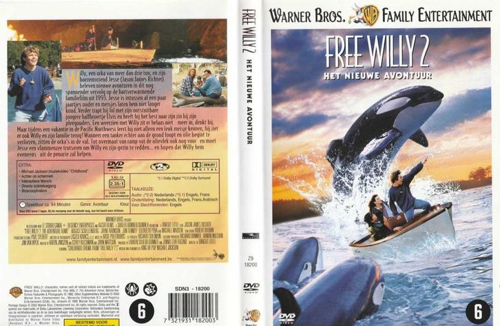 Free Willy 2: Het Nieuwe Avontuur, Cd's en Dvd's, Dvd's | Avontuur, Zo goed als nieuw, Vanaf 6 jaar, Ophalen of Verzenden