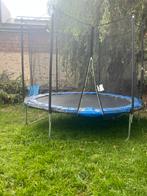 Trampoline met blauwe beschermranden en rits, Ophalen, Nieuw