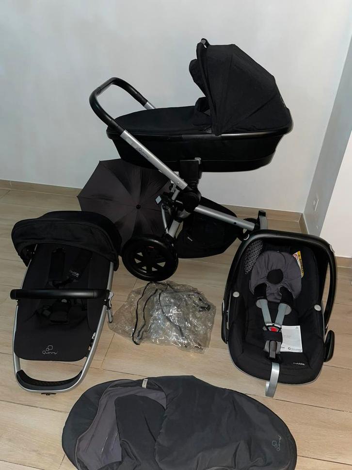 Quinny BuZz 4 Black kinderwagen 3- in-1 Complete Set, Kinderen en Baby's, Buggy's, Zo goed als nieuw, Quinny, Regenhoes, Verstelbare rugleuning