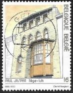 1 Postzegel Huis Jaspar in Luik België, Europa, Ophalen of Verzenden, Gestempeld, 1e dag stempel