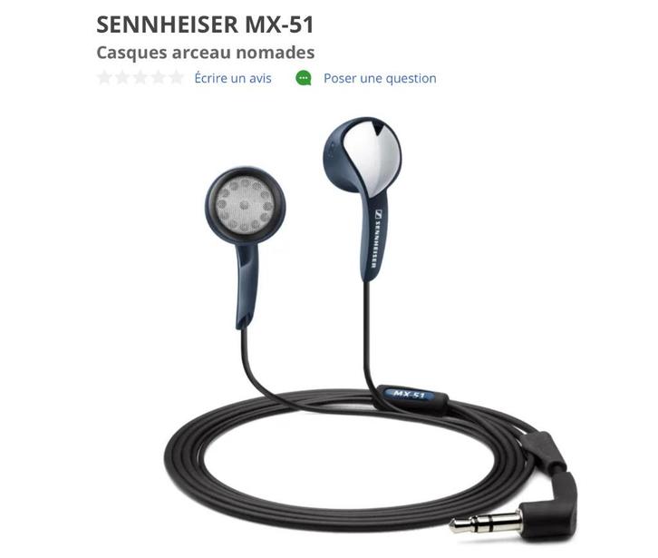 Sennheiser MX51, Audio, Tv en Foto, Hoofdtelefoons, Gebruikt, Sennheiser, Ophalen of Verzenden