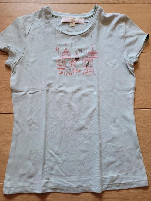 Lichtblauw T-shirt - Scapa - maat 8 jaar (128), Kinderen en Baby's, Kinderkleding | Maat 128, Gebruikt, Meisje, Shirt of Longsleeve