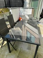 Table en verre et 4 chaises de terrasse - salon de jardin, Jardin & Terrasse, Tables de jardin, Comme neuf