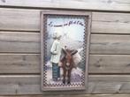 Houten bord Country Corner: " Le meunier son fils et l' âne", Ophalen of Verzenden