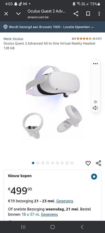 Oculus Quest 2 avancé, Enlèvement ou Envoi, Utilisé, Lunettes VR, Autres plateformes
