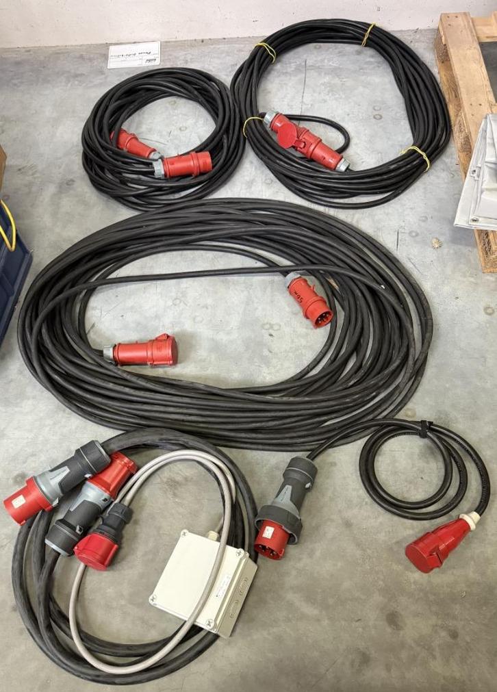 Set 380V stroomkabels 32A, Audio, Tv en Foto, Luidsprekerboxen, Zo goed als nieuw, Ophalen
