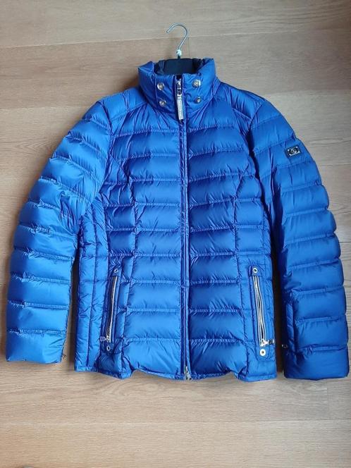 Bogner veste ski doudoune bleue capuche fourrure Femme L