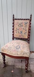 BXL BW - Petit fauteuil en acajou torsade Louis13, style ang, Ophalen of Verzenden