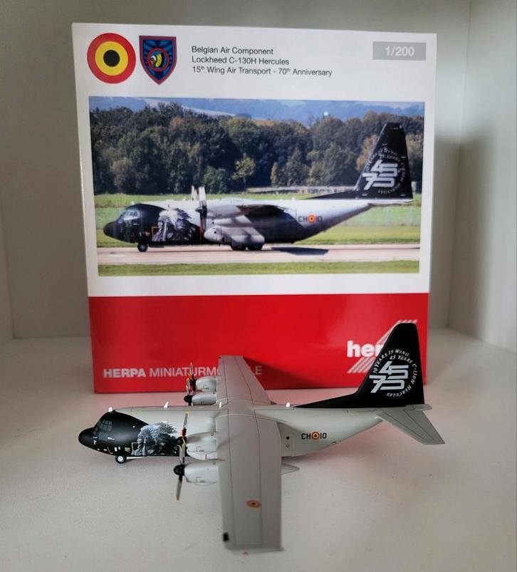 Herpa Wings Belgian Air Component C-130H Hercules 1/200, Verzamelen, Luchtvaart en Vliegtuigspotten, Nieuw, Schaalmodel, Ophalen of Verzenden