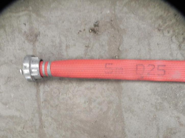 Brandslang Rood Plat oprolbaar 25mm 5m, Tuin en Terras, Tuinslangen, Gebruikt, Tuinslang, Ophalen
