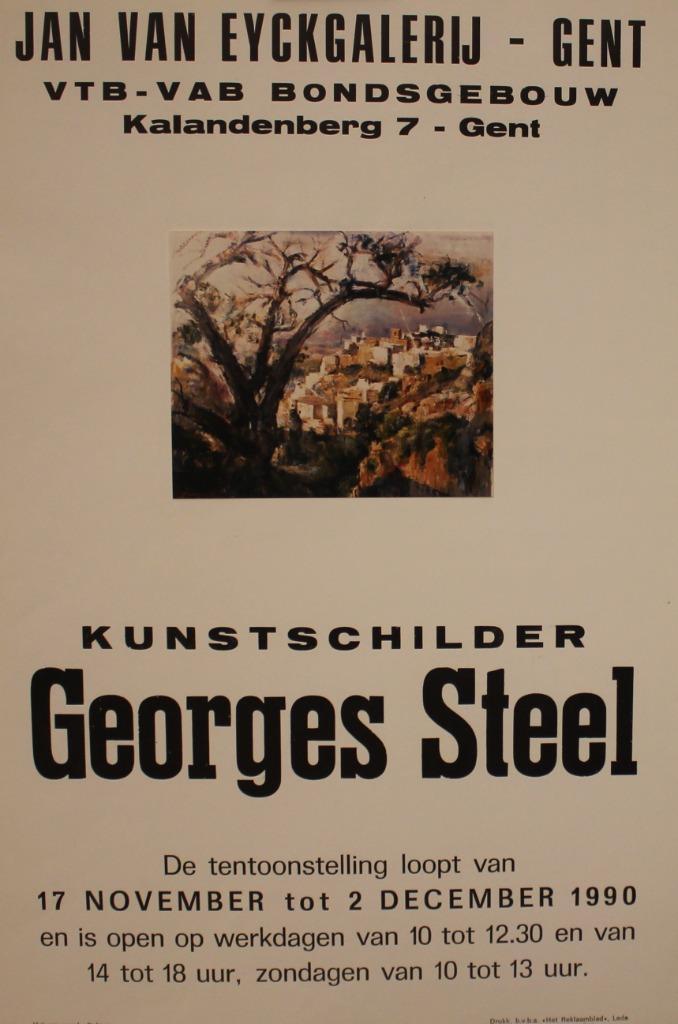 KUNSTSCHILDER Georges Steel AFFICHE 1990, Verzamelen, Posters, Ophalen of Verzenden
