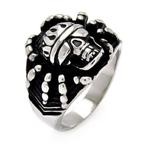 Roestvrij stalen Spider Skull biker ring, Handtassen en Accessoires, Ringen, IJzer of Staal, Nieuw, Ophalen of Verzenden, Dame of Heer