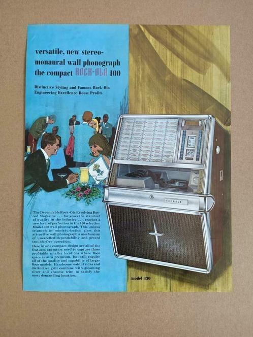 Flyer: Rock-Ola 430 (1965) jukebox, Collections, Machines | Jukebox, Enlèvement ou Envoi