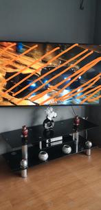 meuble TV en verre noir avec pieds, Enlèvement ou Envoi, Verre