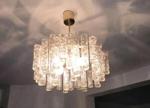 vintage designer Doria kroonluchter 60er jaren xl, Huis en Inrichting, Lampen | Hanglampen, Zo goed als nieuw, 50 tot 75 cm, Glas