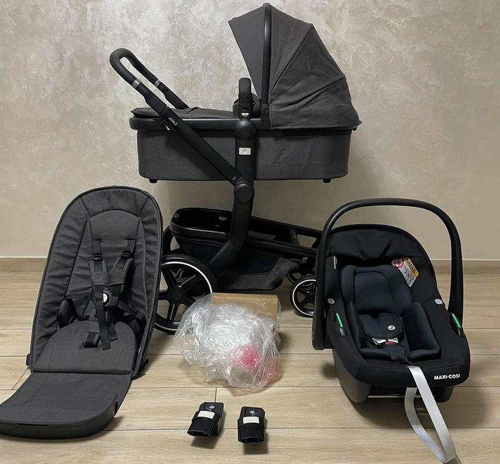 Joolz Day +, set complet, superbe anthracite, Enfants & Bébés, Buggys, Comme neuf, Maxi-Cosi, Protection de pluie, Dossier réglable