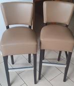 2x Chaise haute de bar, Ophalen, Met voetsteun, Leer, Zo goed als nieuw