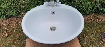 2 ronde inbouw emaille lavabo's retro antiek, Enlèvement, Comme neuf, Lavabo