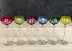 Val Saint Lambert set 6 gekleurde kristallen likeurglazen, Antiek en Kunst, Antiek | Glaswerk en Kristal, Verzenden