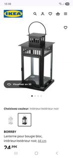 Lot de 2 Lanternes ikea BORRBY noire intre ext, Jardin & Terrasse, Enlèvement, Neuf, Autres matériaux, Lampe au sol