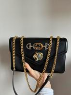 Gucci zwarte lederen handtas, Handtassen en Accessoires, Tassen | Damestassen, Handtas, Zo goed als nieuw, Zwart, Ophalen