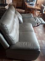 Driezit leder, Ophalen, Driepersoons, Zo goed als nieuw, Rechte bank