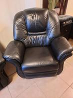 1 relax zetel, 2 zit en zetel in leder gratis af te halen, Maison & Meubles, Enlèvement, Utilisé