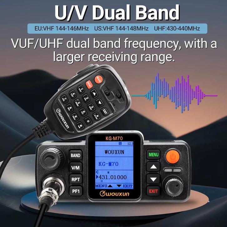 Wouxun KG-M70 2meter en 70 cm Dual Band., Télécoms, Émetteurs & Récepteurs, Comme neuf, Émetteur et Récepteur, Enlèvement ou Envoi