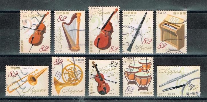Postzegels uit Japan - K 5196 - muziekinstrumenten, Postzegels en Munten, Postzegels | Azië, Gestempeld, Oost-Azië, Verzenden