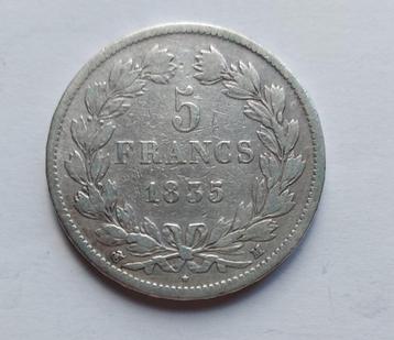 Frankrijk 5 francs 1835 M zilver