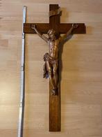 Groot antiek houten kruisbeeld, Antiek en Kunst, Ophalen