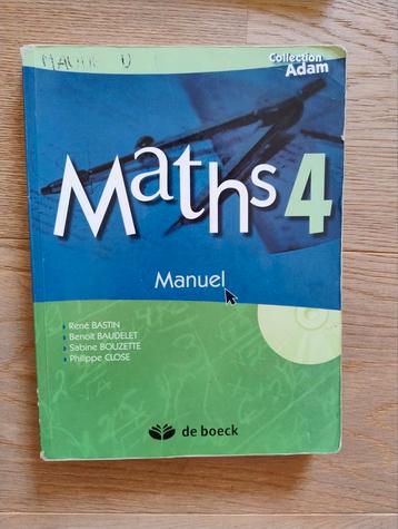 Manuel Maths 4, Enlèvement, Utilisé, Secondaire, De boeck