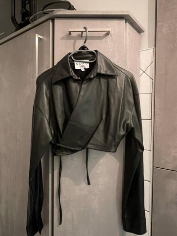 BLOUSE cache cœur neuve Noire simili XS, Neuf, Taille 34 (XS) ou plus petite, Noir, NA KD
