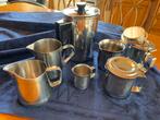 Koffieservies in inox. Koffiepot/tas/melkkan, Overige materialen, Overige typen, Overige stijlen, Gebruikt