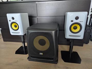 KRK Rocket 5 + KRK 10s Sub + Stands + Kabels beschikbaar voor biedingen