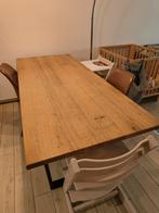 Massieve eikenhouten eettafel, Huis en Inrichting, Tafels | Eettafels, Ophalen, Zo goed als nieuw
