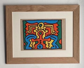 Dessin Keith Haring encadré  disponible aux enchères