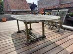 TEAK tuintafel, Ophalen, Gebruikt, Ovaal, Teakhout