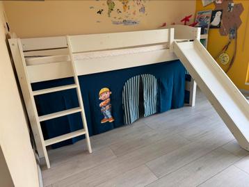 Lit mezzanine mi-haut évolutif: toboggan - échelle - matelas, Enlèvement, Comme neuf, Lit mezzanine