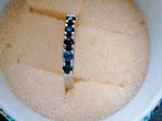 14k gouden ring met blauwe saffieren, 18 tot 19, Verzenden, Wit, Zo goed als nieuw