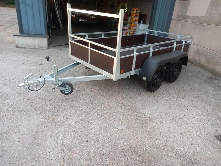 nieuwe dubbelas met coc attest en gratis neuswiel, Auto diversen, Aanhangers en Bagagewagens, Nieuw, Ophalen