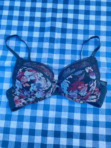 Donkerblauwe bh met bloemenprint van H&M EUR: 75A, Kleding | Dames, H&M, Ophalen of Verzenden, Blauw, BH