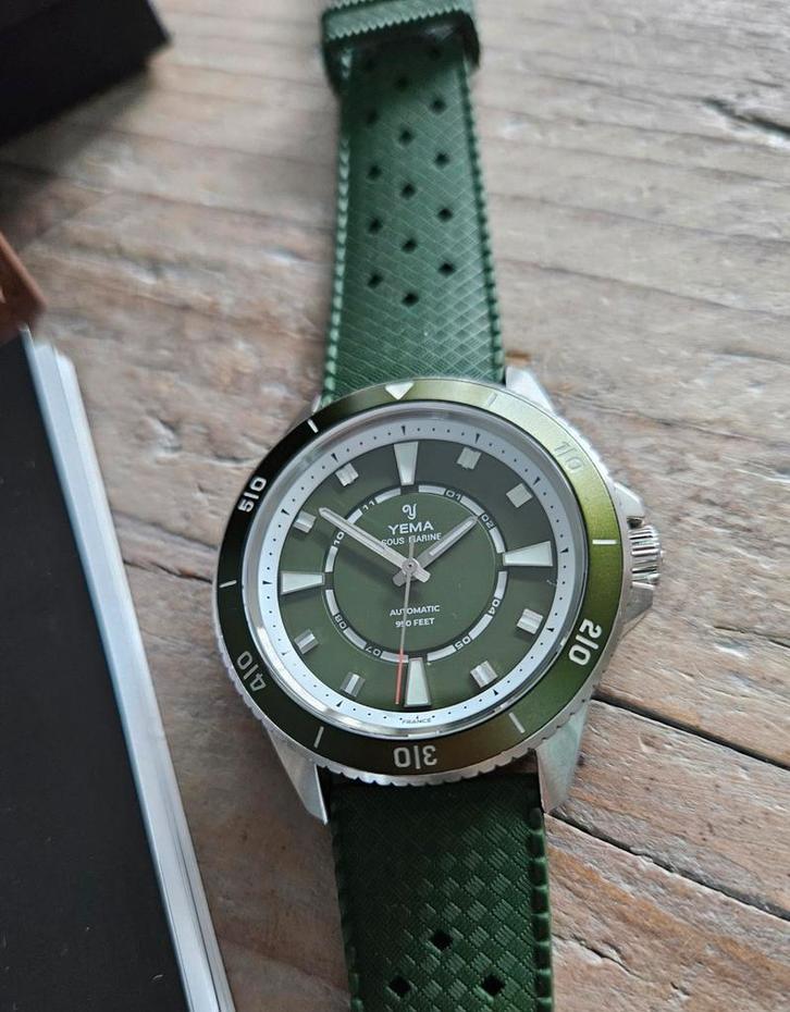 Yema Sous Marine - Diver 40 - full set - garantie, Handtassen en Accessoires, Horloges | Heren, Zo goed als nieuw, Polshorloge